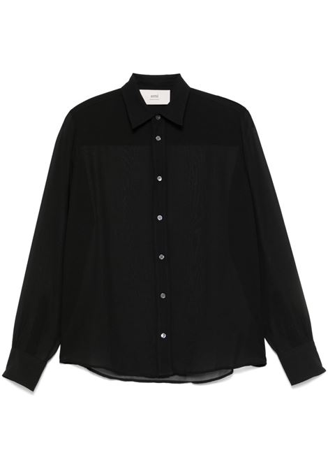 Camicia a maniche lunghe in nero Ami paris - donna